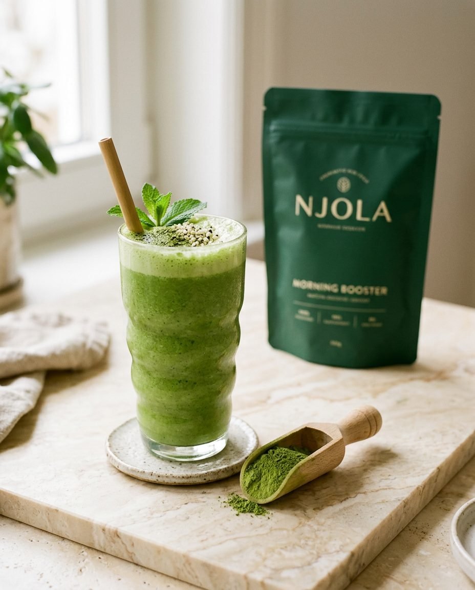 Njola Smoothie mit Verpackung